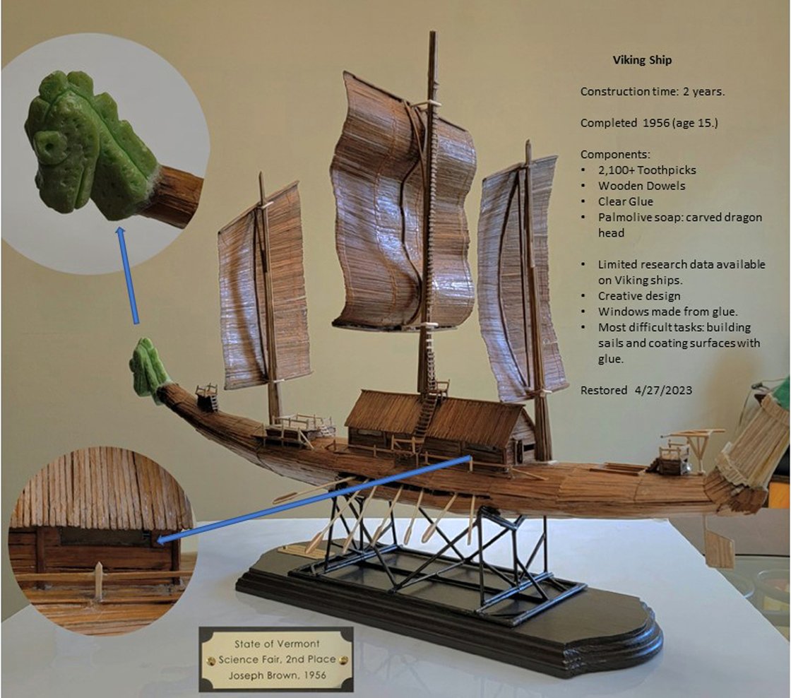 Viking toothpick Ship made by client J. Brown